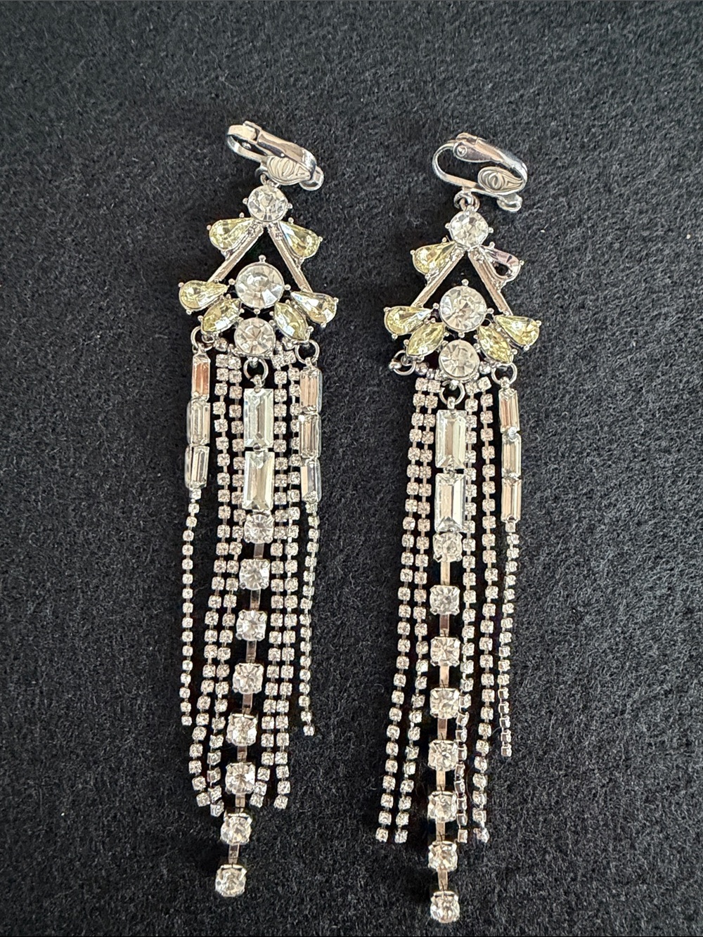 Vintage Hollywood Style Chandelier Clip On Earrings
